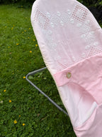 Trekk til vippestol - bordert rosa